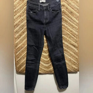 Madewell Women's Black Denim Jeans, 10" High Riser Skinny Skinny, Size 26